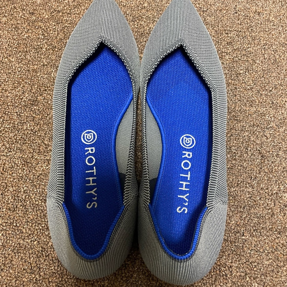 Rothy’s Black and White Herringbone Flats w/ 3 sets of inserts, sz 12